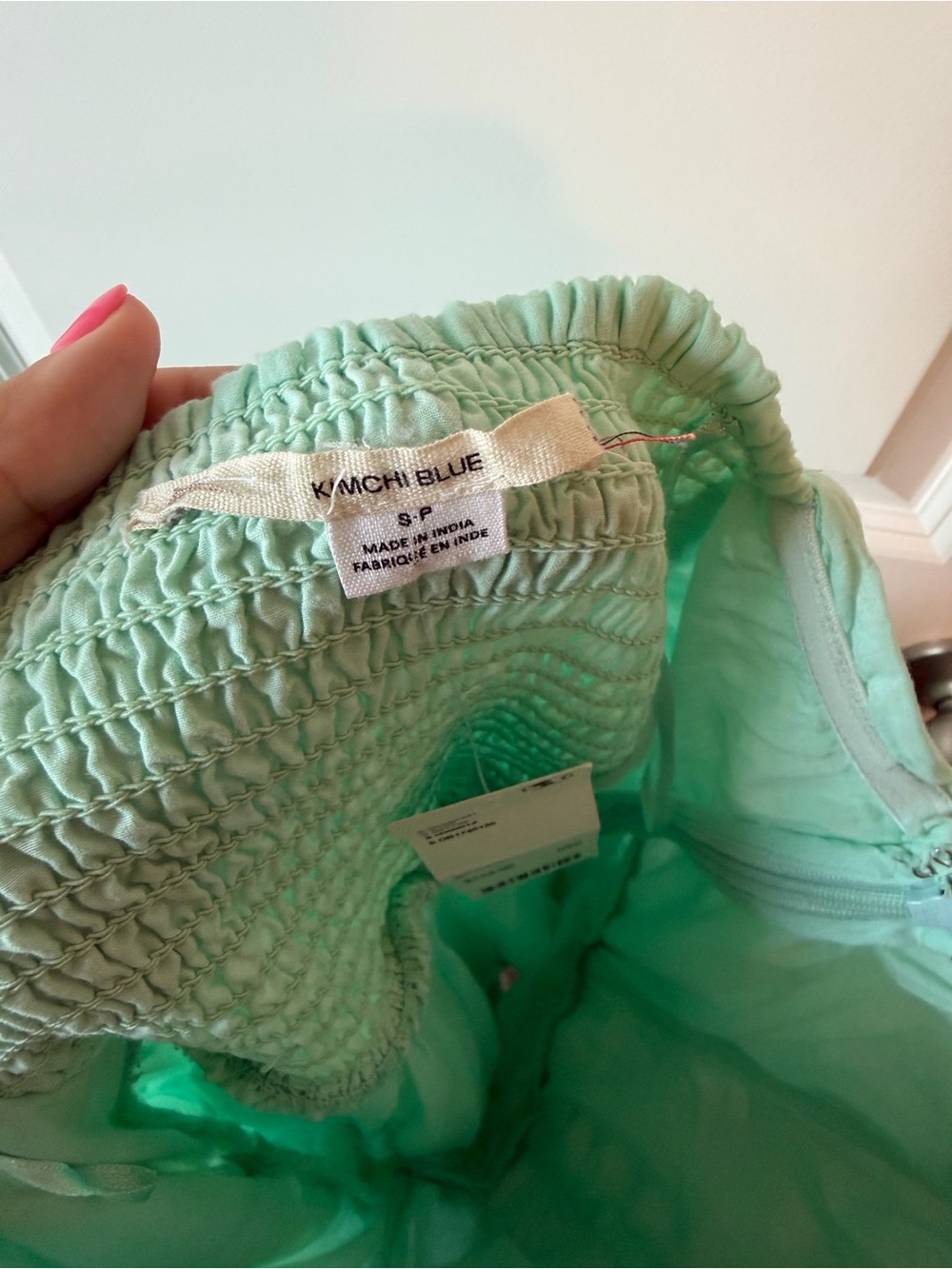 ⚡️NWT Urban Outfitters Kimchi Blue Belladonna Strapless Mini Dress in Mint Green - Picture 6 of 6